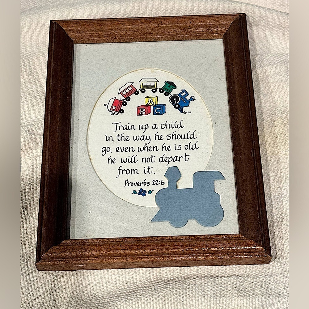 Wooden Framed Proverbs 22:6 Wall Art 8x6in